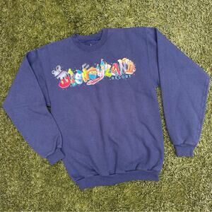 VtgY2K Disneyland Resort Cartoon Graffiti Graphic Print Crewneck Sweatshirt Sm